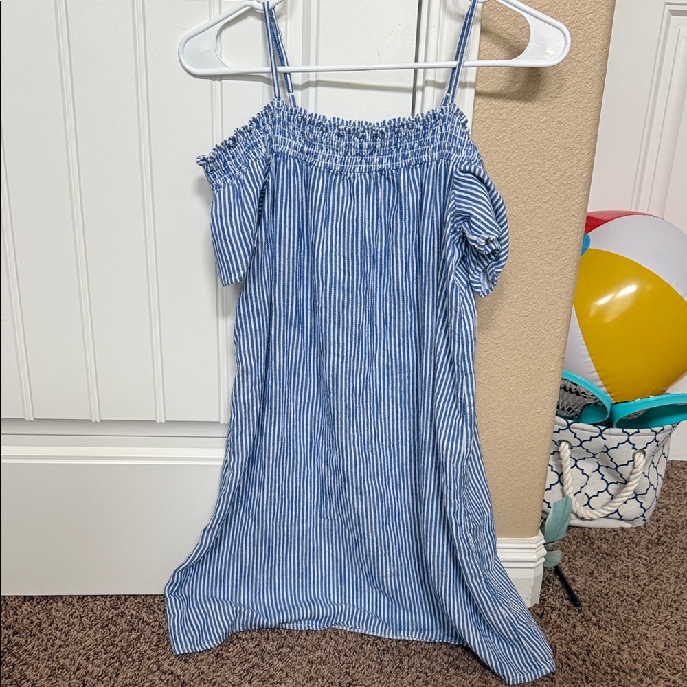Old Navy Blue and White Striped Mini Dress